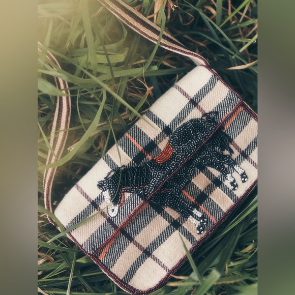 Anthropologie The Fiona Beaded Bag Animal Edition Horse NWT - Picture 2 of 15